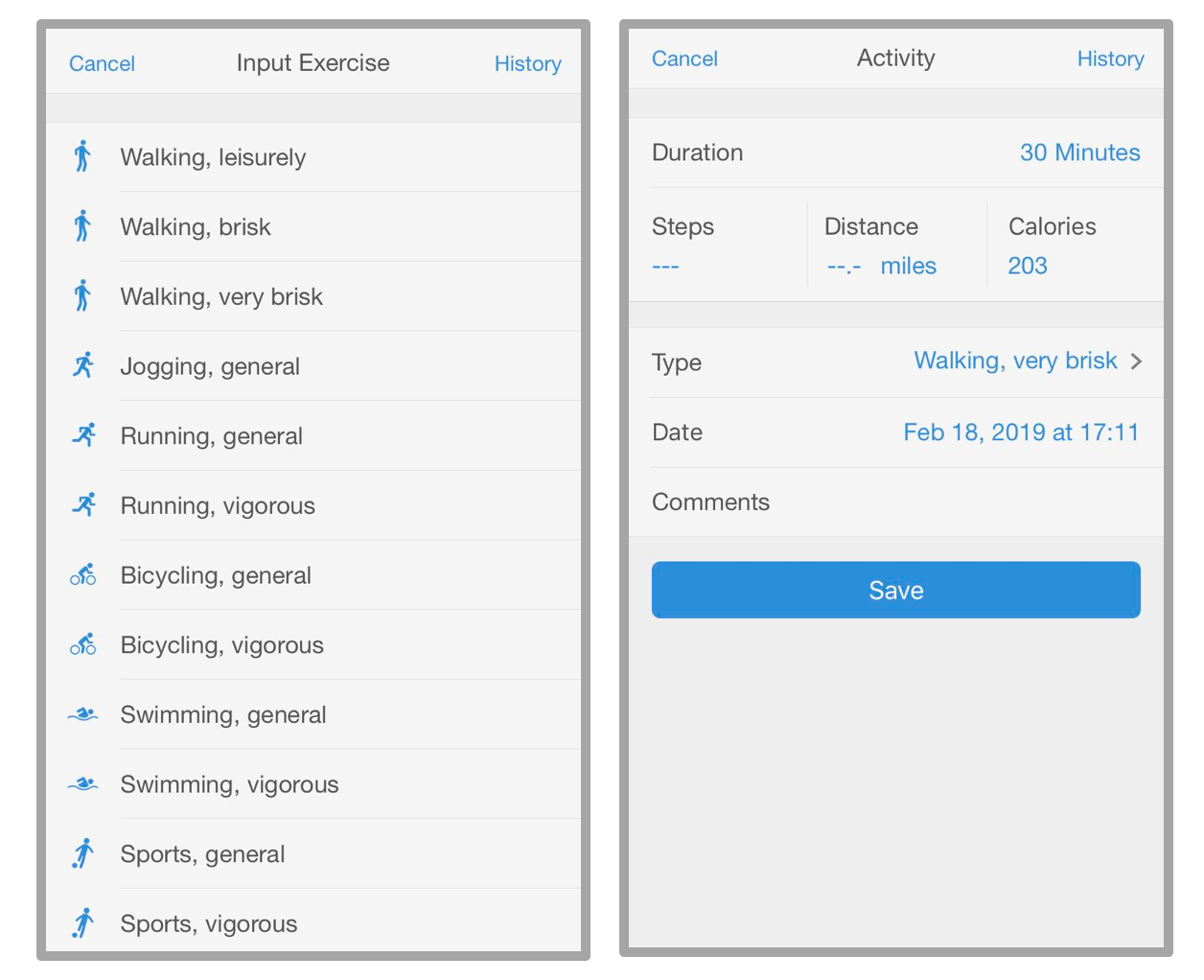 Manually Input Exercise Data Pacer Health