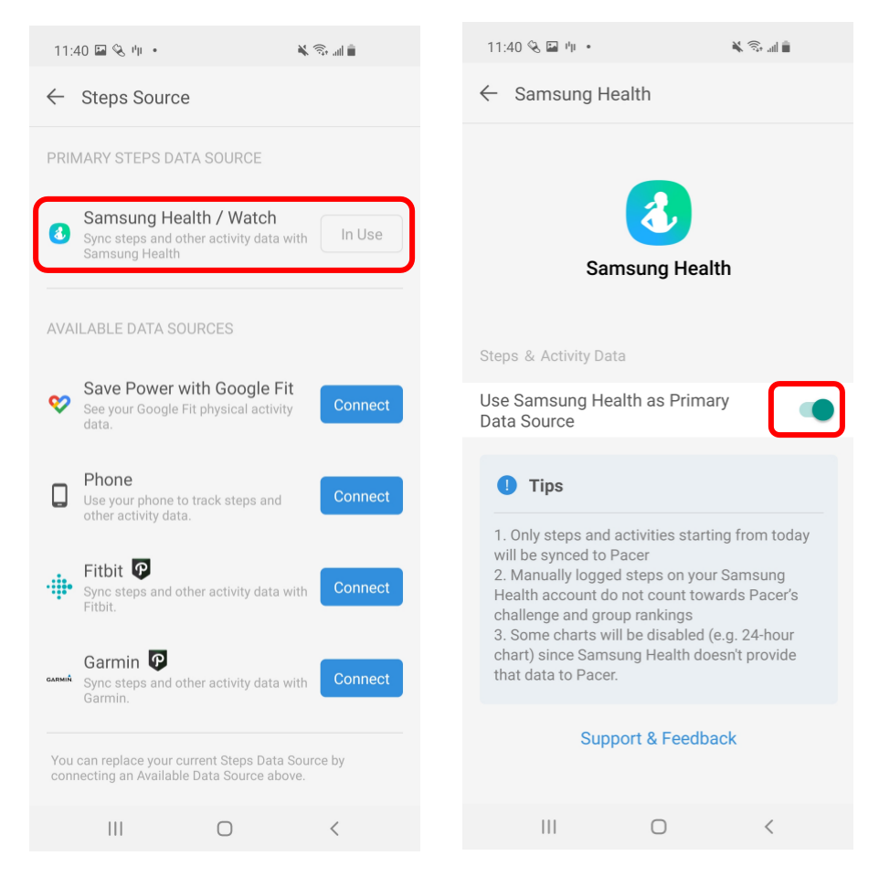 Retfærdighed Marine smal Sync Samsung Health with Pacer Android – Pacer Health