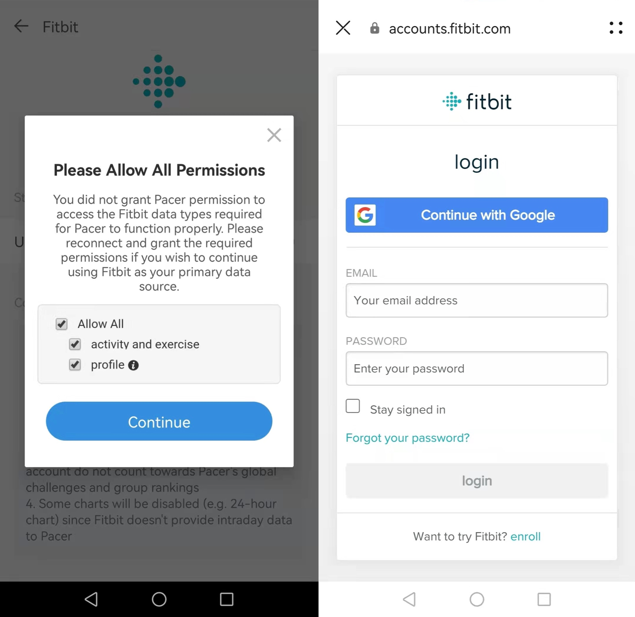 Overdreven foredrag Amfibiekøretøjer Sync Fitbit with Pacer Android – Pacer Health