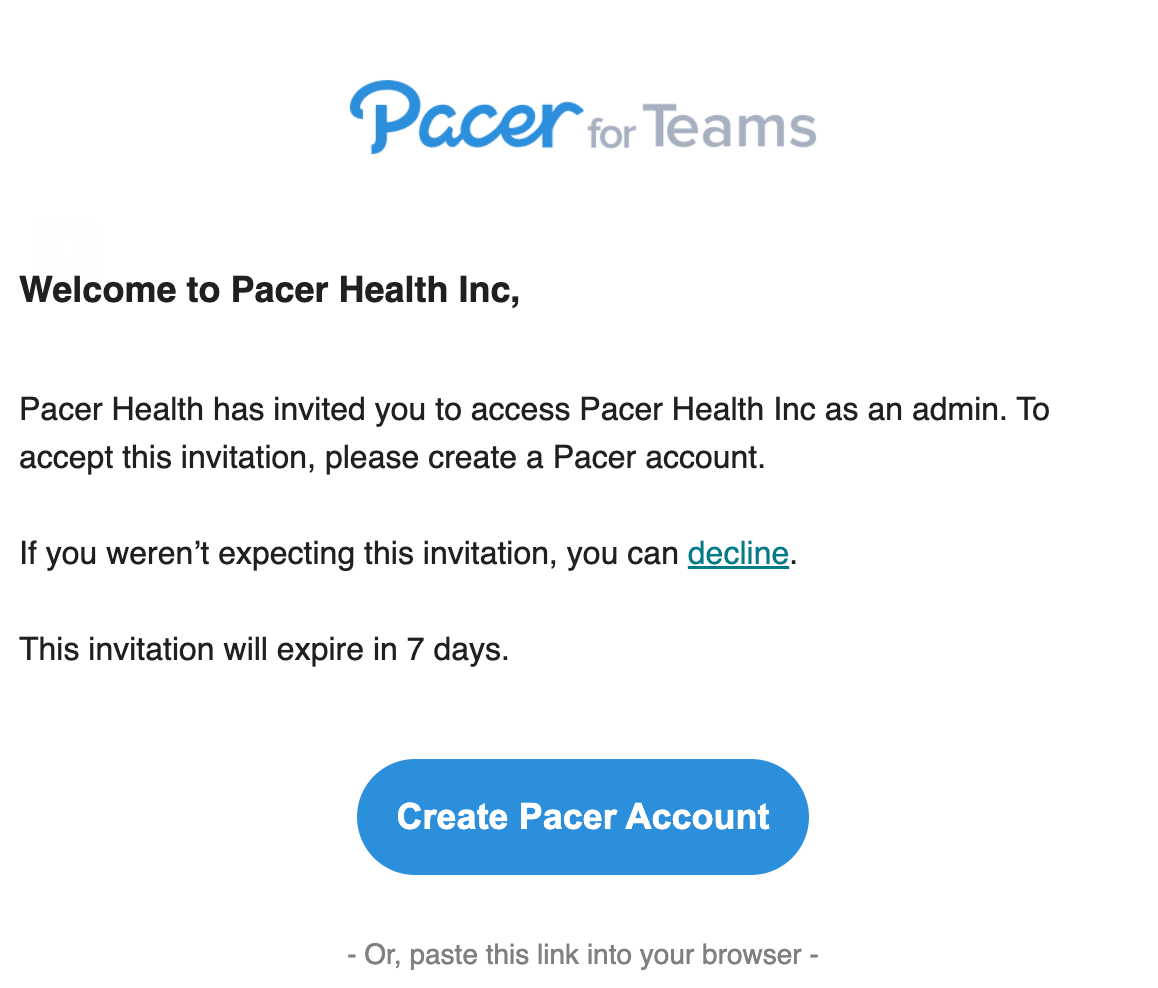 Pacer  Welcome